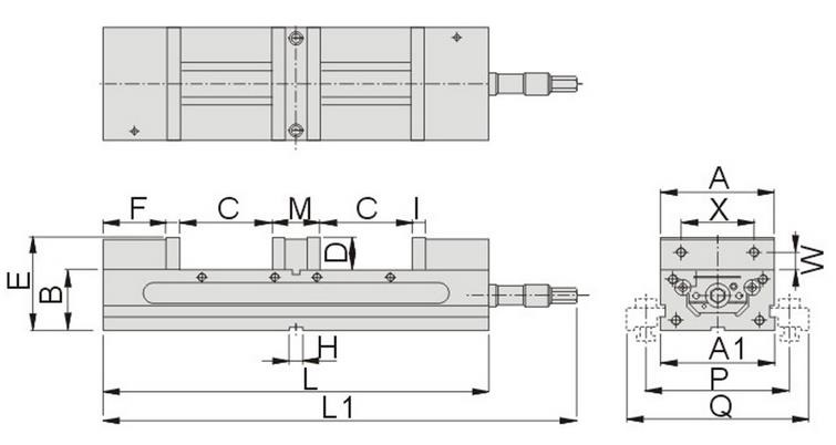 чертеж тисков AVC-D