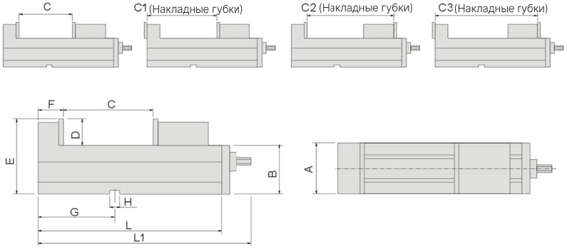 чертеж тисков AVH