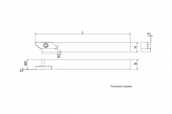 Державка наружная ASI16L-1212-J