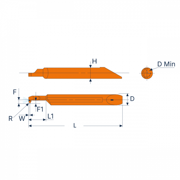 AHI4R 40005-60A-C1 AHS10M твердосплавный мини-резец