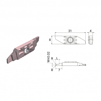 Пластина канавочная KXGT16R 250-600-R020 AP5120